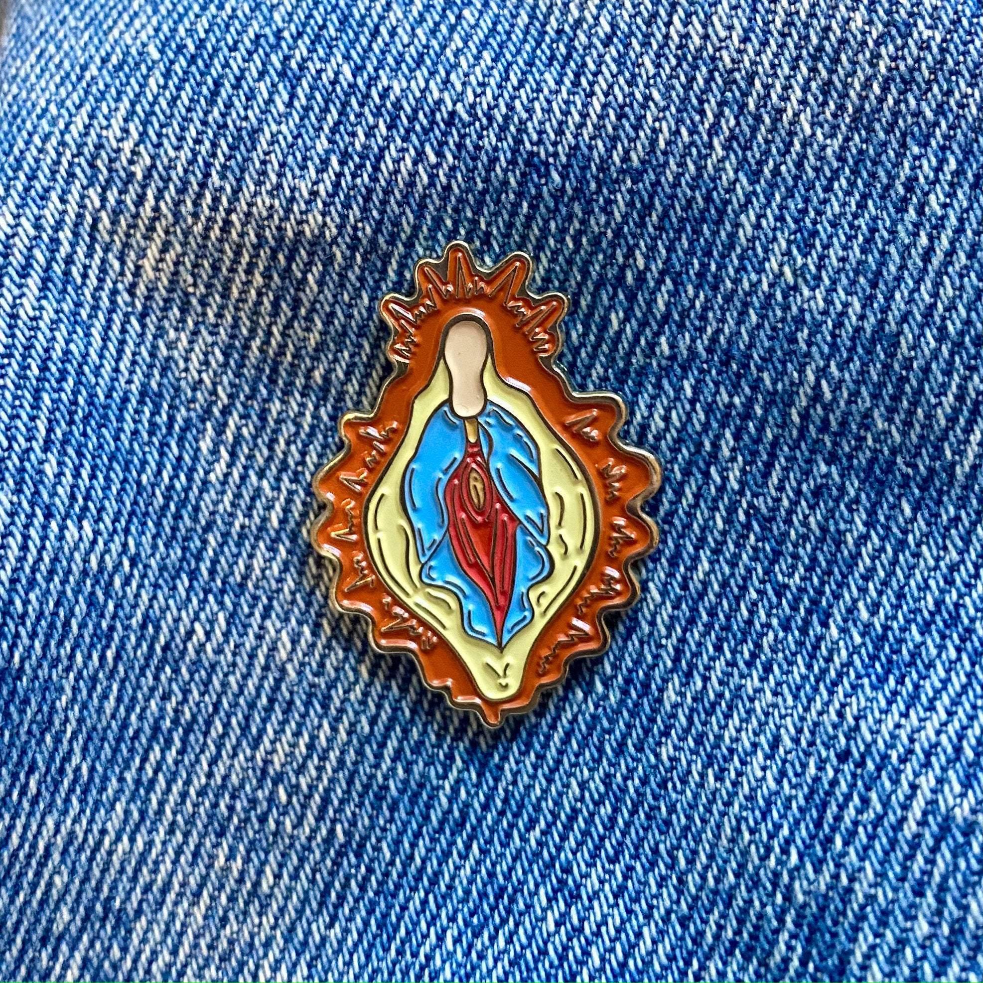 Vulva Mary Enamel Pin - The Peach Fuzz