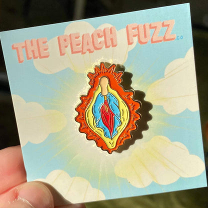 Vulva Mary Enamel Pin - The Peach Fuzz
