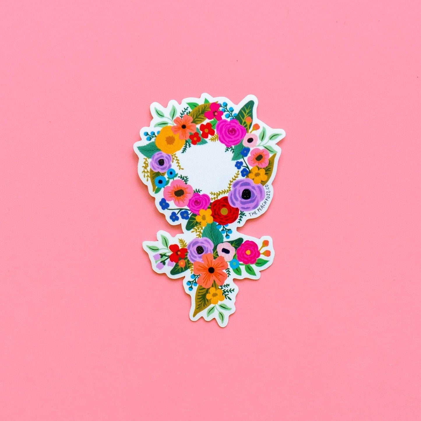 Floral Feminist Sticker - The Peach Fuzz