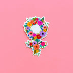 Floral Feminist Sticker - The Peach Fuzz