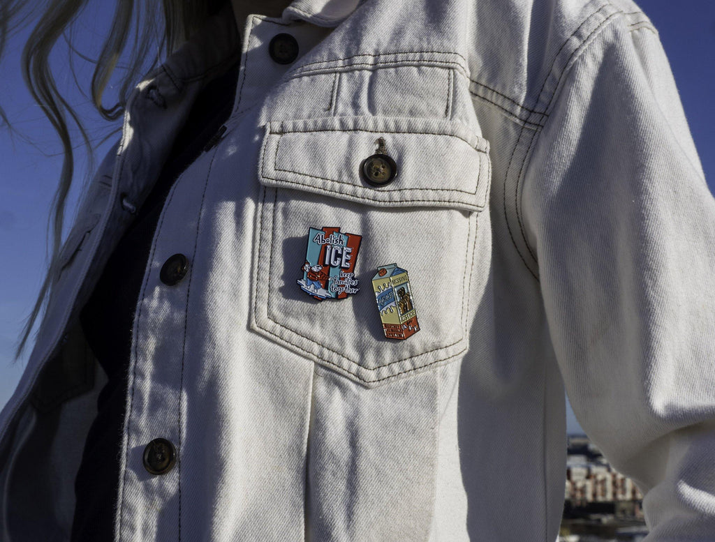 Abolish ICE Enamel Pin - The Peach Fuzz
